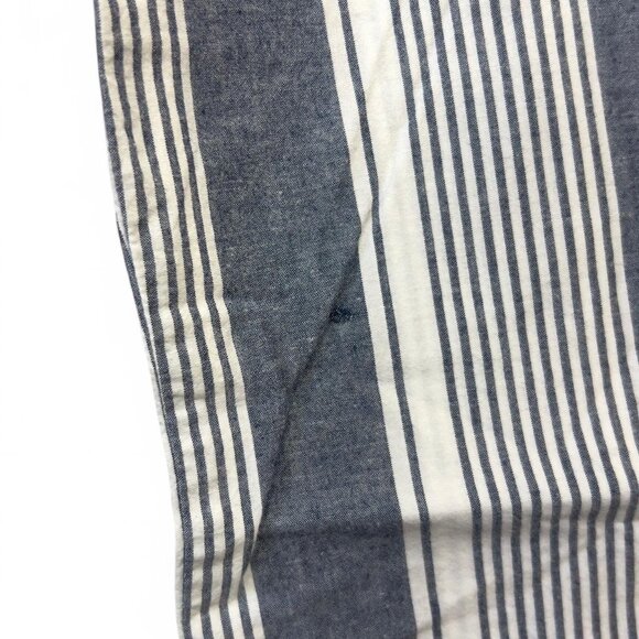 Y2K Aero Pinstripe Blue White Pajama Pants Cotton Low Rise With Drawstring And B - Picture 4 of 5